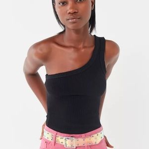 urban outfitters UO black ribbed one shoulder tank size medium